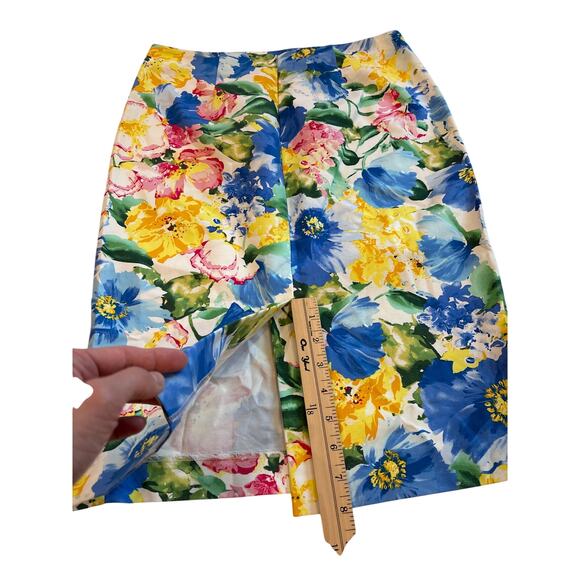 Polo Ralph Lauren Skirt Womens Size 6 Floral Pencil Straight Zip Back Stretch - Picture 8 of 8